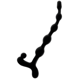 Black anal beads in soft material with stop base