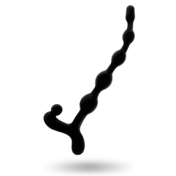 Side view of the black graduated anal beads