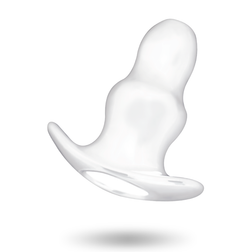 Plug anal transparent avec base évasée pour maintien sécurisé