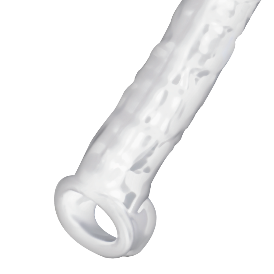 Gaine pénienne extensible +2,5 cm transparente — gros plan