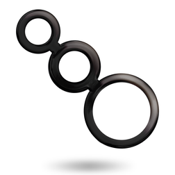 Kit 3 cockrings silicone fumé progressifs — vue de profil