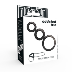 Kit 3 cockrings silicone fumé progressifs — vue détaillée