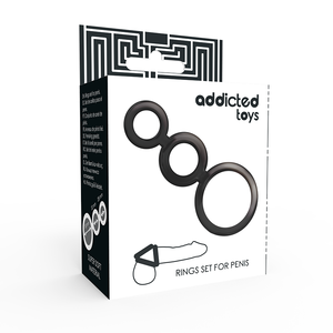 Kit 3 cockrings silicone fumé progressifs — vue détaillée