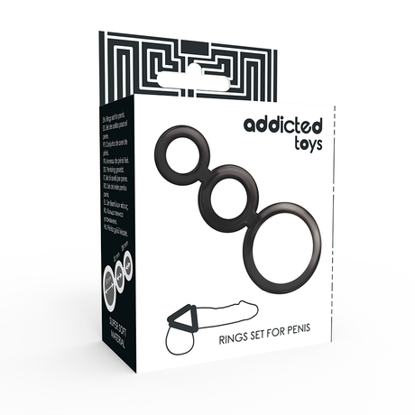 Kit 3 cockrings silicone fumé progressifs — vue détaillée