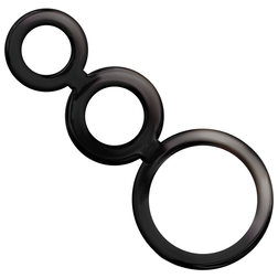 Kit 3 cockrings silicone fumé progressifs — gros plan