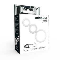 Triple cockring relié transparent — vue détaillée