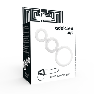 Triple cockring relié transparent — vue détaillée