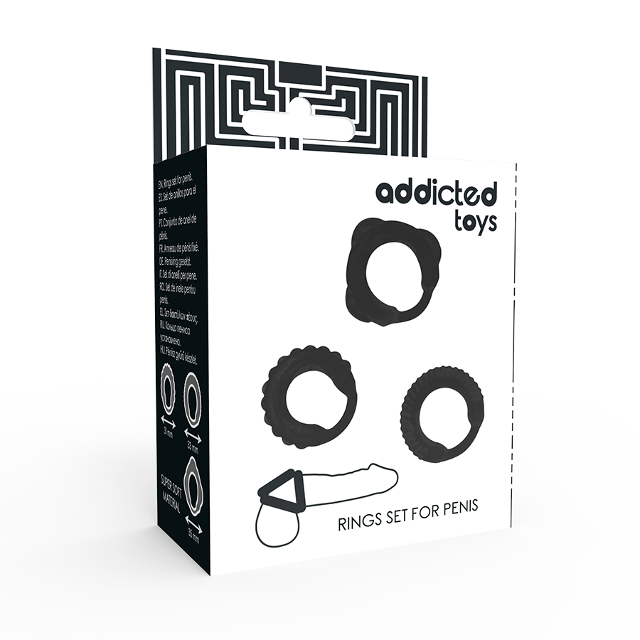 Set 3 cockrings silicone multi-tailles — vue détaillée
