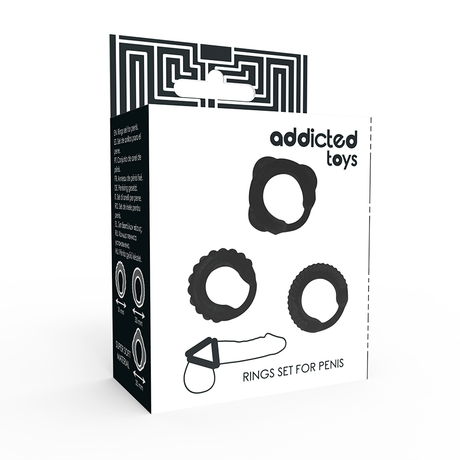 Set 3 cockrings silicone multi-tailles — vue détaillée