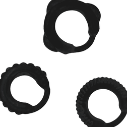 Set 3 cockrings silicone multi-tailles — gros plan