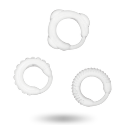 Set 3 Cockringe, transparentes Silikon, mehrere Größen — Seitenansicht