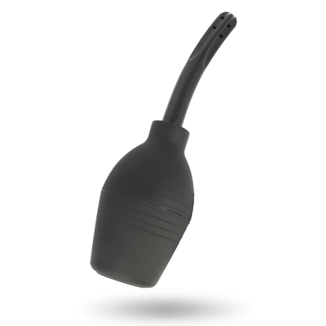Poire de lavement anal silicone noir — gros plan