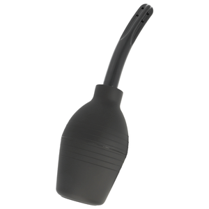 Poire de lavement anal silicone noir — vue de profil