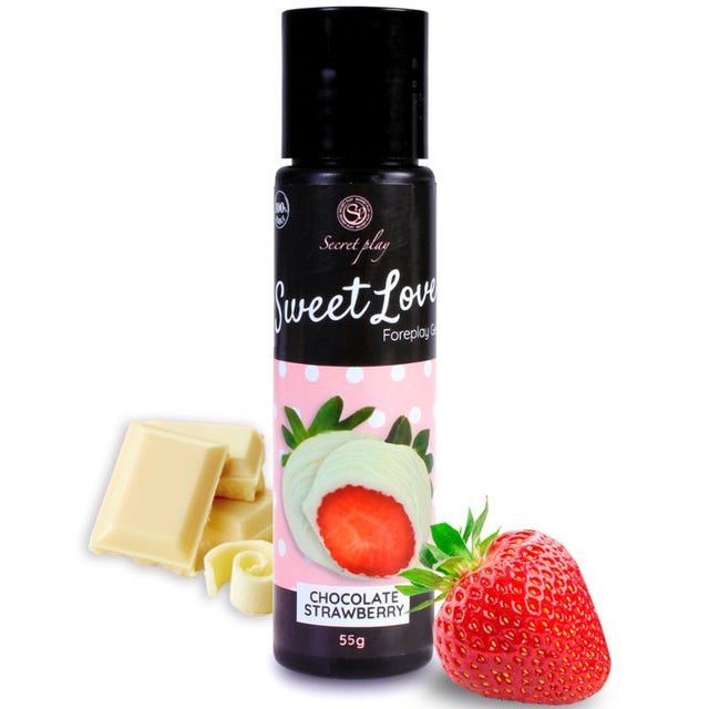Gel-sucette fraise & chocolat blanc pour fellation — Sweet Love 60 ml · Secretplay Cosmetic · Lubrifiants aromatisés