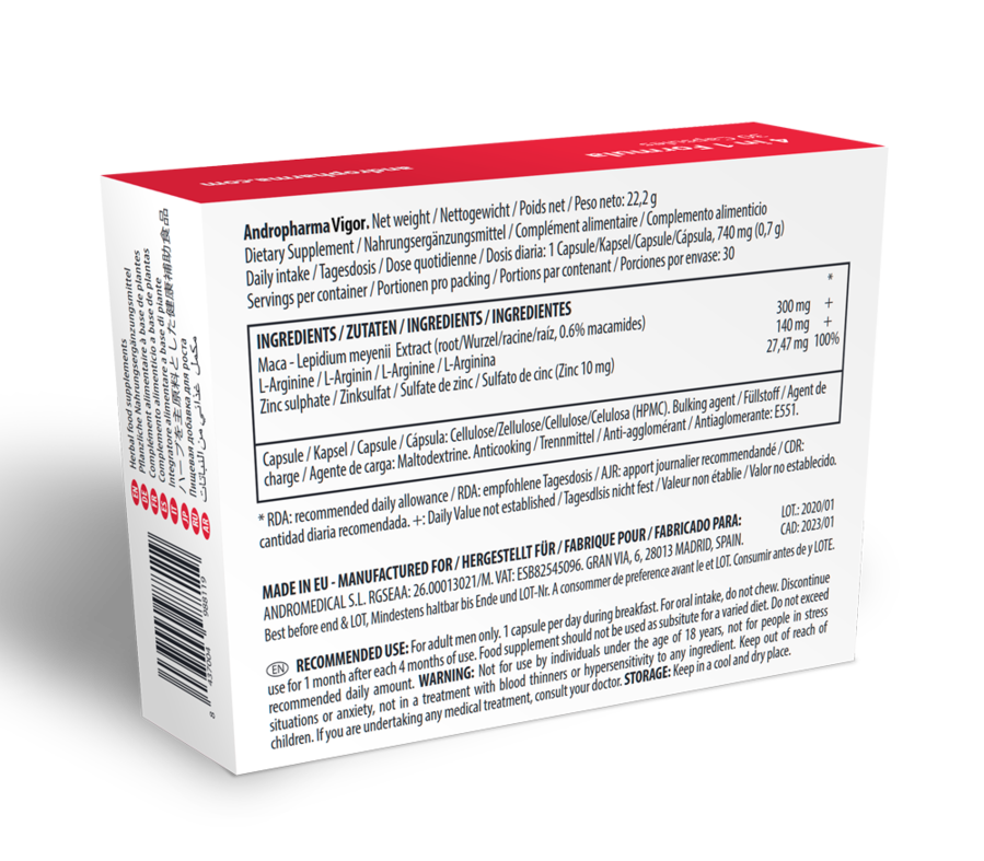 ANDROPHARMA VIGOR SUPPLEMENT AMELIORATION DE LA LIBIDO