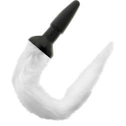 DARKNESS PLUG ANAL EN SILICONE AVEC QUEUE BLANCHE