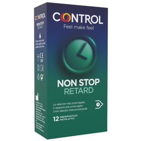 Préservatifs retardants benzocaïne × 12 — Non Stop Retard · Control Condoms · PRÉSERVATIFS