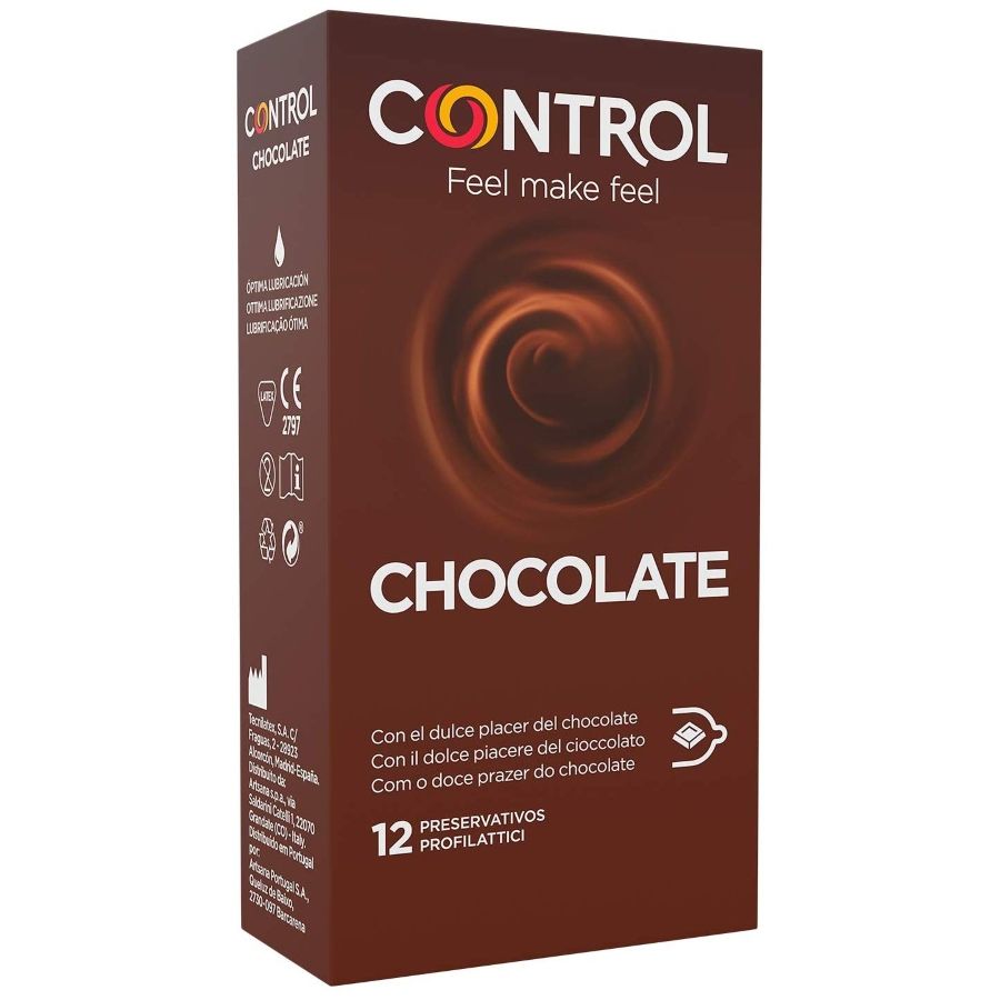 Préservatifs arôme chocolat × 12 — Adapta Chocolate · Control Condoms · Préservatifs Aromatisés