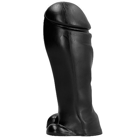 Black Wide-Head Dildo, 22 cm — side view