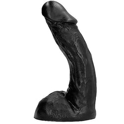 Gode réaliste noir veiné avec testicules 23 cm