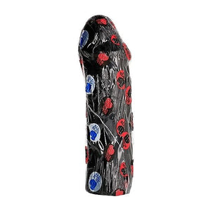 Gode semi réaliste noir tige longue 28 cm sans testicules — emballage