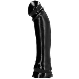Gode Semi Réaliste noir XXL longue tige 33 cm — vue de profil