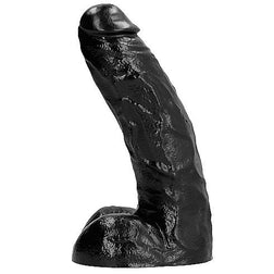 Gode réaliste XL noir ultra-texturé — vue de profil