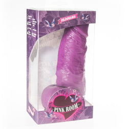 Straight purple Dayan realistic dildo, 17 cm, in purple PVC with a flat suction-cup base — product image