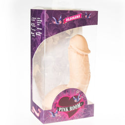Curved flesh Elian prostate dildo, 17.5 cm, in flesh PVC with a flat suction-cup base — product image