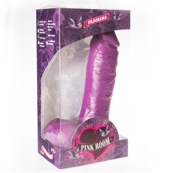 Thick purple Anton realistic dildo, 21.5 cm, with testicles and a suction-cup base — product image