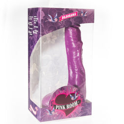 Gode FORME réaliste violet avec testicules ventouse 23 cm — emballage