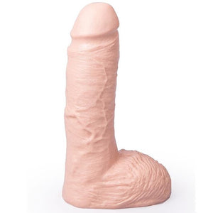 Realistischer hautfarbener Dildo mit Hoden 19 cm – Cesar Hung System aus hautfarbenem PVC, 19.0 cm, mit flacher Saugnapfbasis