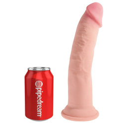 Realistic triple-density curved dildo model, 23 cm, in flesh-coloured TPE, 26.7 cm, for intimate pleasure.