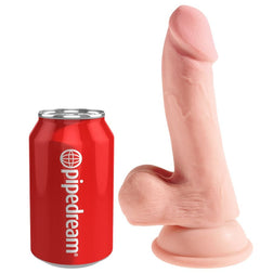 Gode triple densité silicone 14 cm avec testicules — en situation