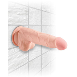 Gode triple densité silicone 14 cm avec testicules — autre angle