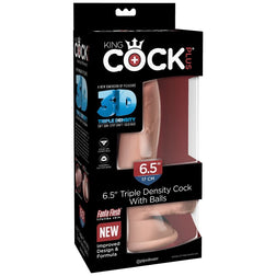 Gode triple densité silicone 14 cm avec testicules — emballage