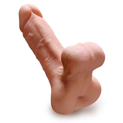 Masturbateur anus Pipedreams réaliste, queue et couilles à empoigner — Reach Around en TPE caramel vu de face
