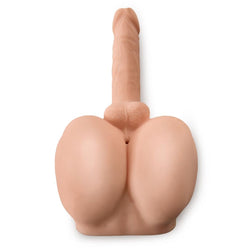 Realistic man's-ass masturbator with erect phallus and TPE buttocks