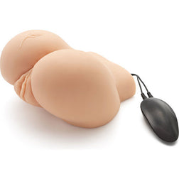 Masturbateur fesses vibrant avec télécommande filaire noire incluse