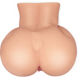 Rear view of a realistic masturbator with sculpted bust and hips