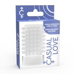 Gaine pénienne transparente picots + cockring vibrant — emballage
