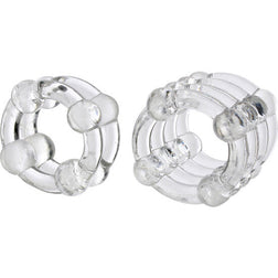 Cock ring by Calexotics, COLT Enhancer Rings model in clear TPR for intimate pleasure.