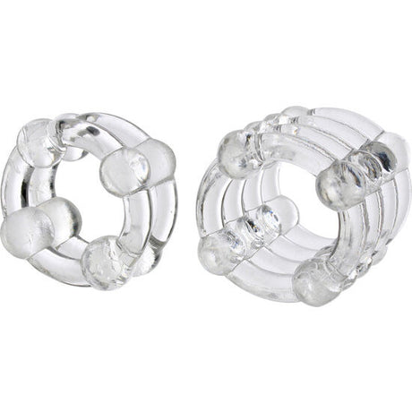 Cockring de la marque Calexotics modèle COLT Enheancer Rings en TPR transparent pour le plaisir intime.
