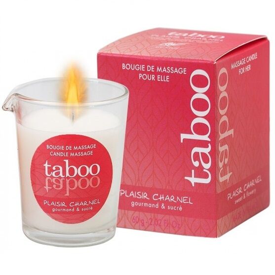 RUF BOUGIE DE MASSAGE TABOU POUR SON PLAISIR CHARNEL AROME FLEUR DE CACAO