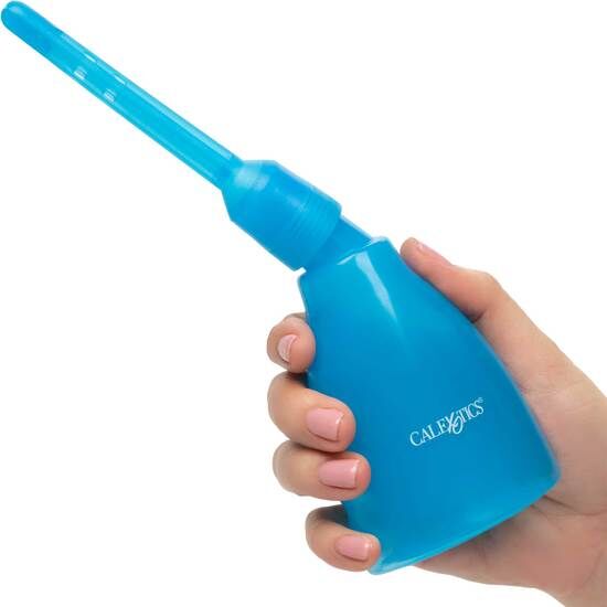 Poire de lavement anal format mini bleu — gros plan