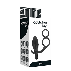 Plug vibrant prostate avec double cockring — en situation