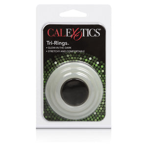 Set 3 cockrings silicone phosphorescent 3,25 - 3,5 - 4,5 cm — vue de profil