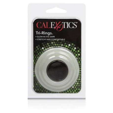 Set 3 cockrings silicone phosphorescent 3,25 - 3,5 - 4,5 cm — vue de profil