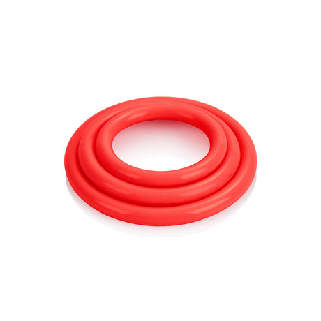 Set 3 cockrings silicone rouge 3,25 - 3,5 - 4,5 cm — emballage