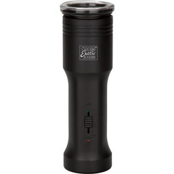 Masturbateur gland vibrant rotatif noir avec sélecteur de vitesse